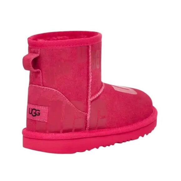 UGG Classic Mini Scatter Graphic Boot In Pink Size 5Y/W6.5 - Picture 1 of 8